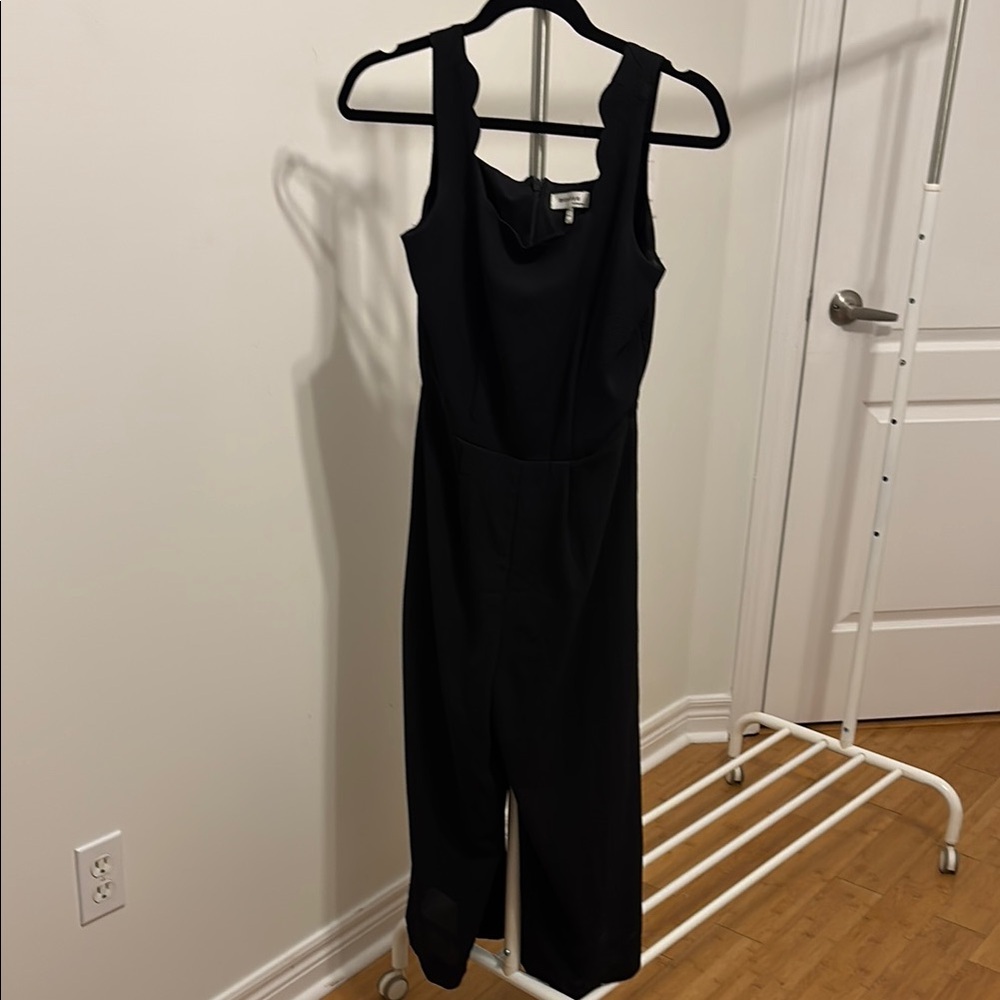 Monteau Black Sleeveless Wide-Leg Jumpsuit